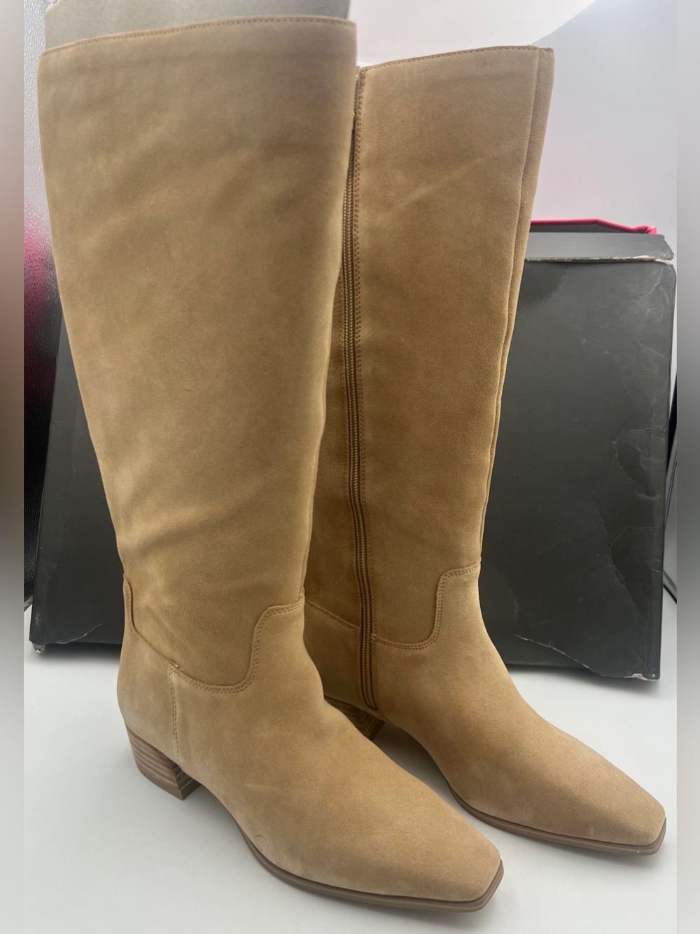 Vince Camuto Suede Pavla4 Knee High Boots Women’s Size 6 W Extra Wide Calf NEW